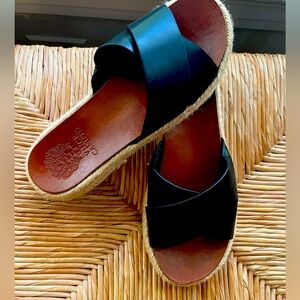 Black leather sandal